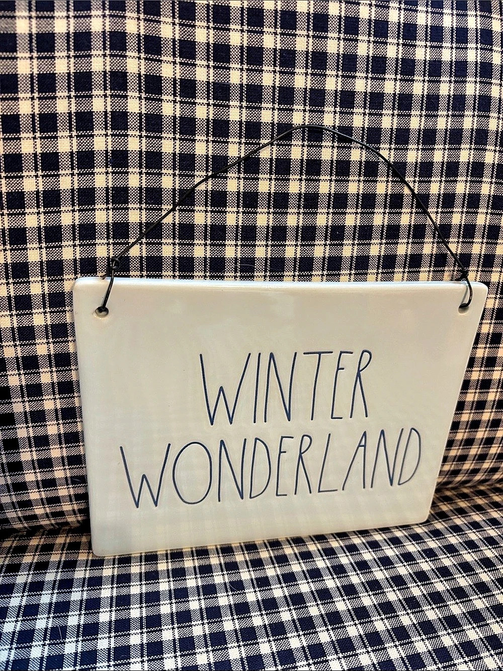 Rae Dunn Winter Wonderland Hanging Wall Sign White